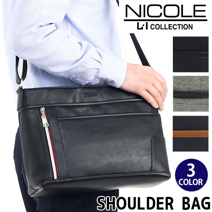 ショルダーバッグ メンズ NICOLE ニコル ショルダー 正規品 大人 メンズバッグ きれいめ 通勤 通勤用 仕事用 男性 : nicole-013  : バッグとスーツケースのビアッジョ - 通販 - Yahoo!ショッピング