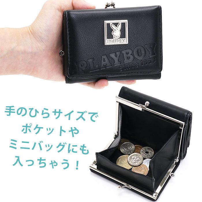 PLAYBOY（プレイボーイ） 財布 三つ折り スクエア ブローチ がま口 