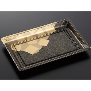 中央化学 使い捨て食品容器 刺身容器 刺身容器 DX角皿 特2 金砂目-BK