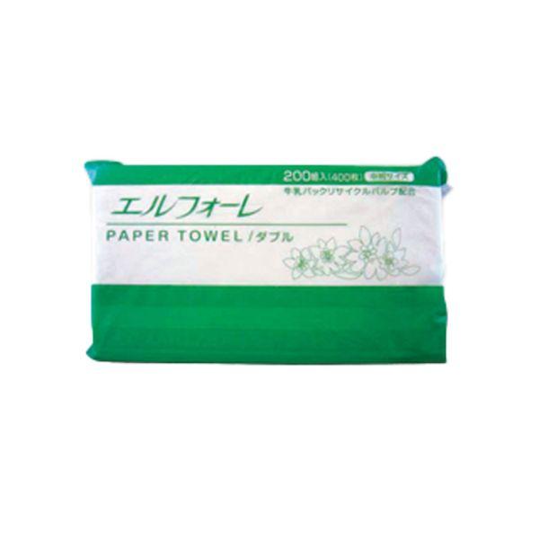まとめ買い エリエール エルフォーレ ペーパータオル ダブル 中判 200入 30袋 業務用（Yahoo!・プロステYahoo!店）