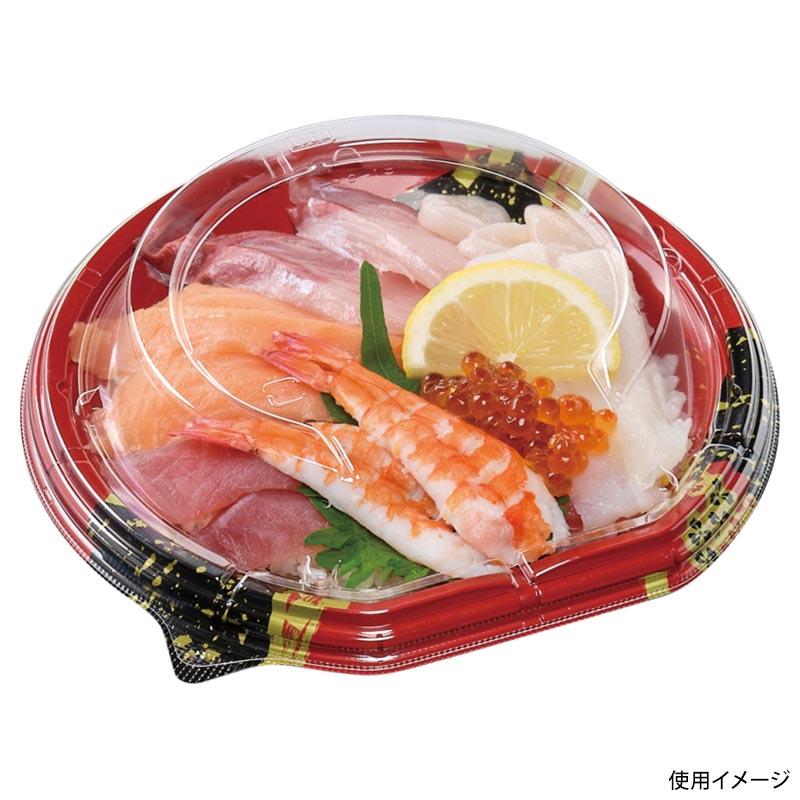 【800点】どんぶり容器 MSD半月丼 19-18(40) 花菱赤 エフピコ 00625655の画像