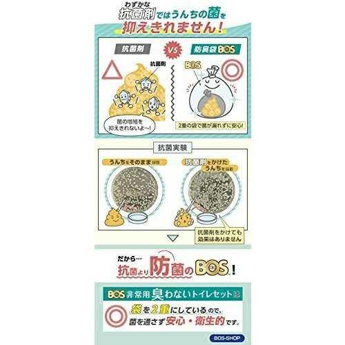 【100点】【防災】簡易トイレ BOS非常用 臭わないトイレセット 1回分 クリロン化成 00710672の画像
