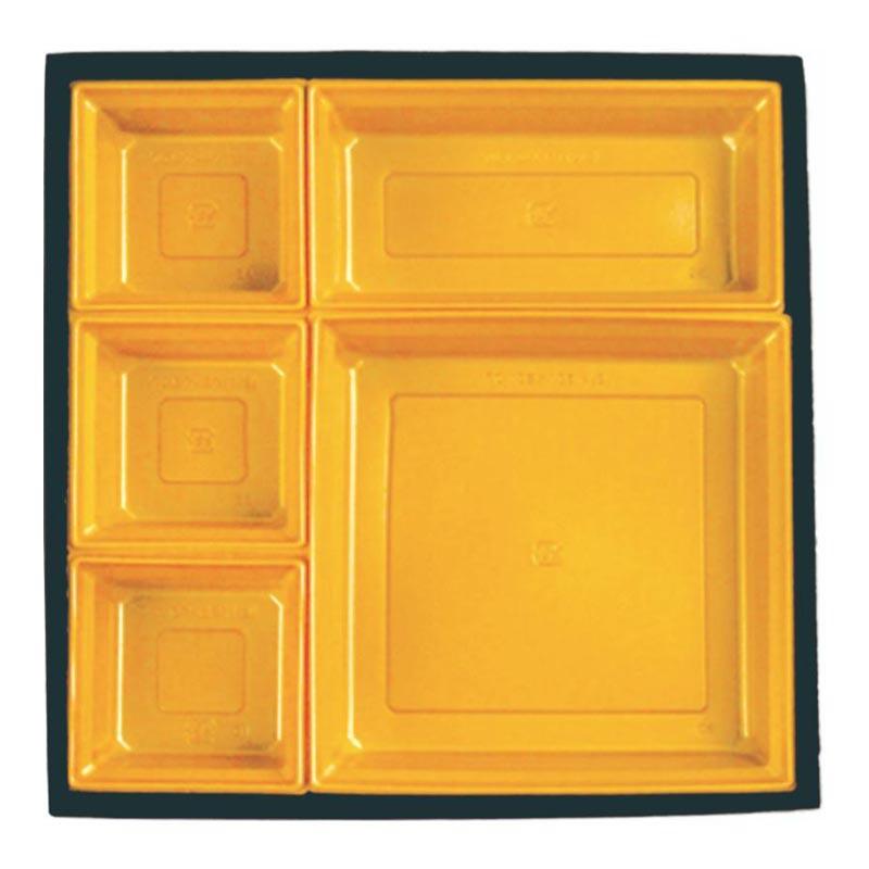【100点】弁当容器 HSH-C70-4 冷凍レンジカップ用 テーパー型貼箱 (黒木目エンボス) アヅミ産業 00765660の画像