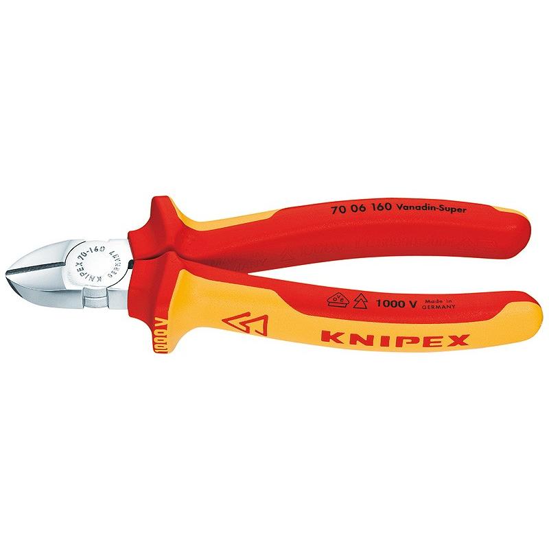 KNIPEX（クニペックス） 絶縁斜ニッパー180mm〔7006-180〕7006180