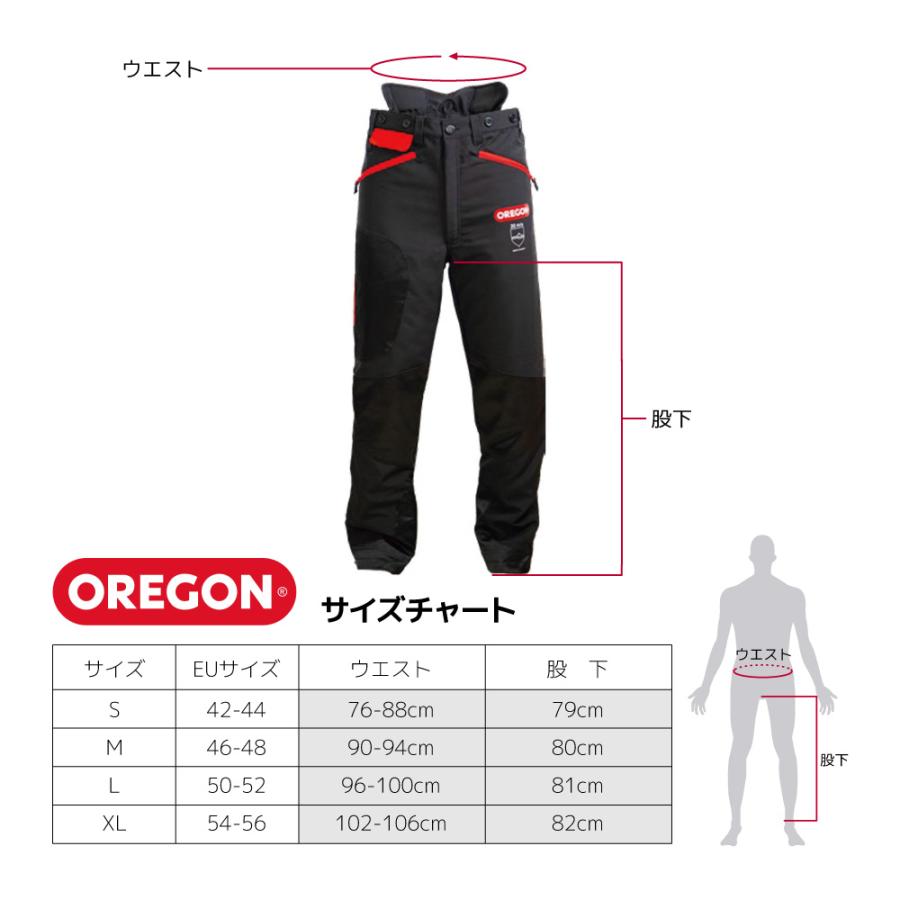 OREGON（オレゴン） 防護 ズボン ワイポア S M L XL サイズ ブラック