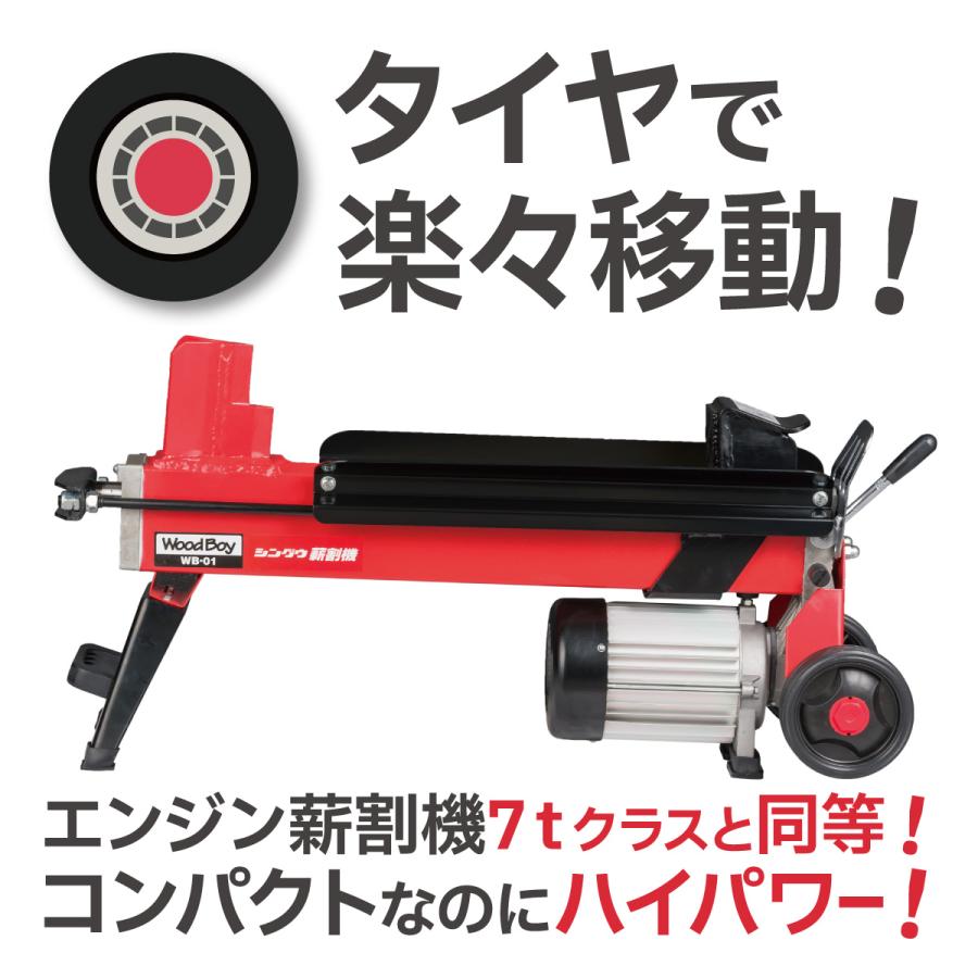 農家 家庭用薪割機 SHINGU 電動 薪割機 ウッドボーイ WB-01 2