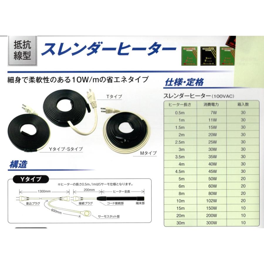水道管凍結防止ヒーター2mYタイプ ワーク : プロヤマ - 通販 - Yahoo 