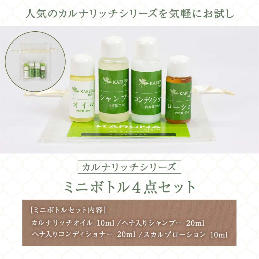 カルナリッチ　ヘアケア4点セット カルナリッチ KARUNA rich ミニボトル4点セット 頭皮・肌用 スカルプ