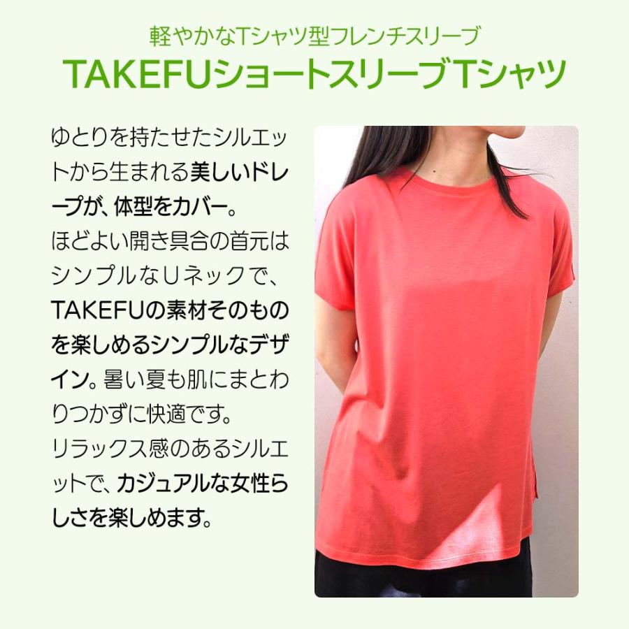 TAKEFU ショートスリーブ Tシャツ レディース インナー 竹布 消臭 吸湿 抗菌 敏感肌 アトピー ネコポス送料無料 TAKEFU ショートスリーブ Tシャツ レディース インナー 竹布 消