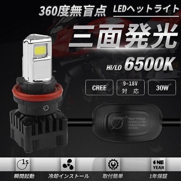 バイク HS5 LED バルブ 交流 直流 スクーター 6500K 3000LM 30W