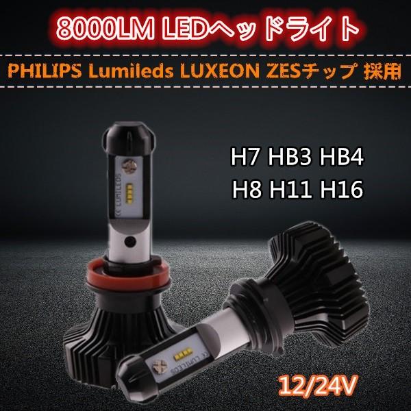 LEDヘッドライト ハイビーム用 フォグランプ H7 H8 H11 H16 HB3 HB4 8000LM 6500K ファンレス Philips製チップ 12/24V 25W 車検対応LEDバルブ｜probasto