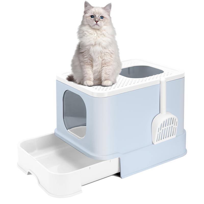 「PROBASTO」猫トイレ 猫用トイレ本体 ネコトイレ 大容量 大型 砂の飛び散ら防止 掃除簡単 脱臭抗菌 組み立てしやすい 引き出し付き おしゃれ 人気 50*43*38cm |  | 15