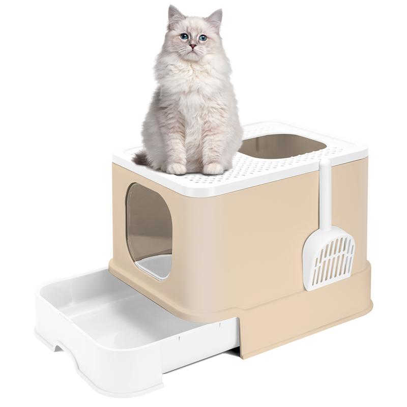 「PROBASTO」猫トイレ 猫用トイレ本体 ネコトイレ 大容量 大型 砂の飛び散ら防止 掃除簡単 脱臭抗菌 組み立てしやすい 引き出し付き おしゃれ 人気 50*43*38cm |  | 12