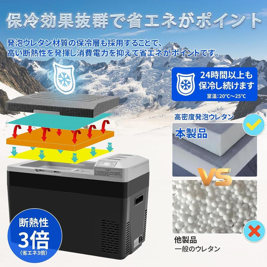 PROBASTO 車載冷蔵庫 ポータブル冷蔵庫 30L バッテリー -22℃〜10℃ 急速