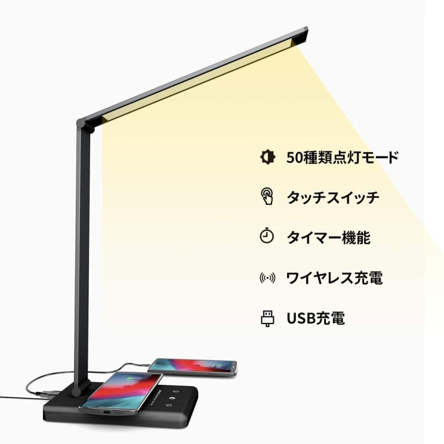 Led デスクライト スタンドライト 卓上ライト タッチパネル式 5段階調色 10段階調光 折り畳み式 ワイヤレス充電対応 Usb充電ポート付き 目に優しい 電気スタンド Dwxcktd Probasto 通販 Yahoo ショッピング
