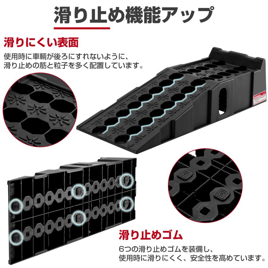 「PROBASTO」カースロープ ワイド ジャッキ 耐荷重7T タイヤスロープ 分割式 スロープジャッキ   滑り止めデザイン 大型 軽量 2個セット 多車種対応 幅33cm｜probasto｜02