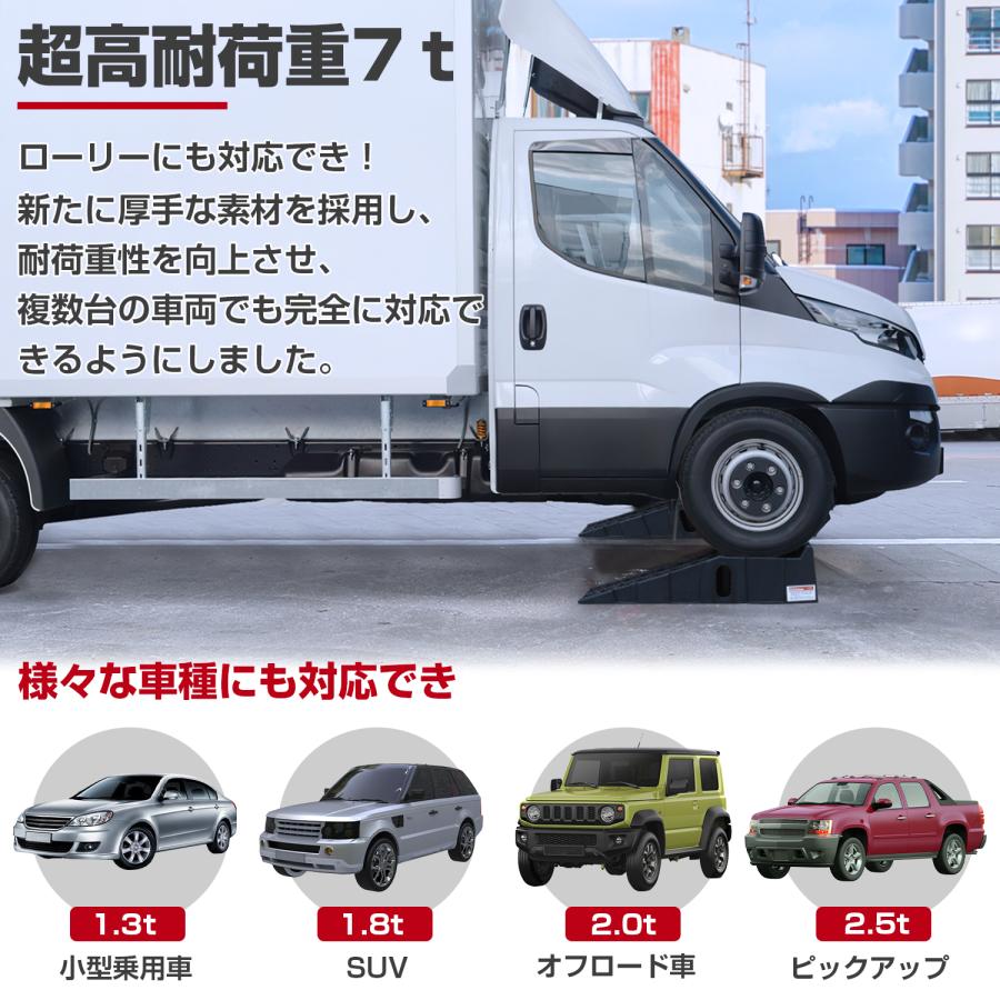 「PROBASTO」カースロープ ワイド ジャッキ 耐荷重7T タイヤスロープ 分割式 スロープジャッキ   滑り止めデザイン 大型 軽量 2個セット 多車種対応 幅33cm｜probasto｜03