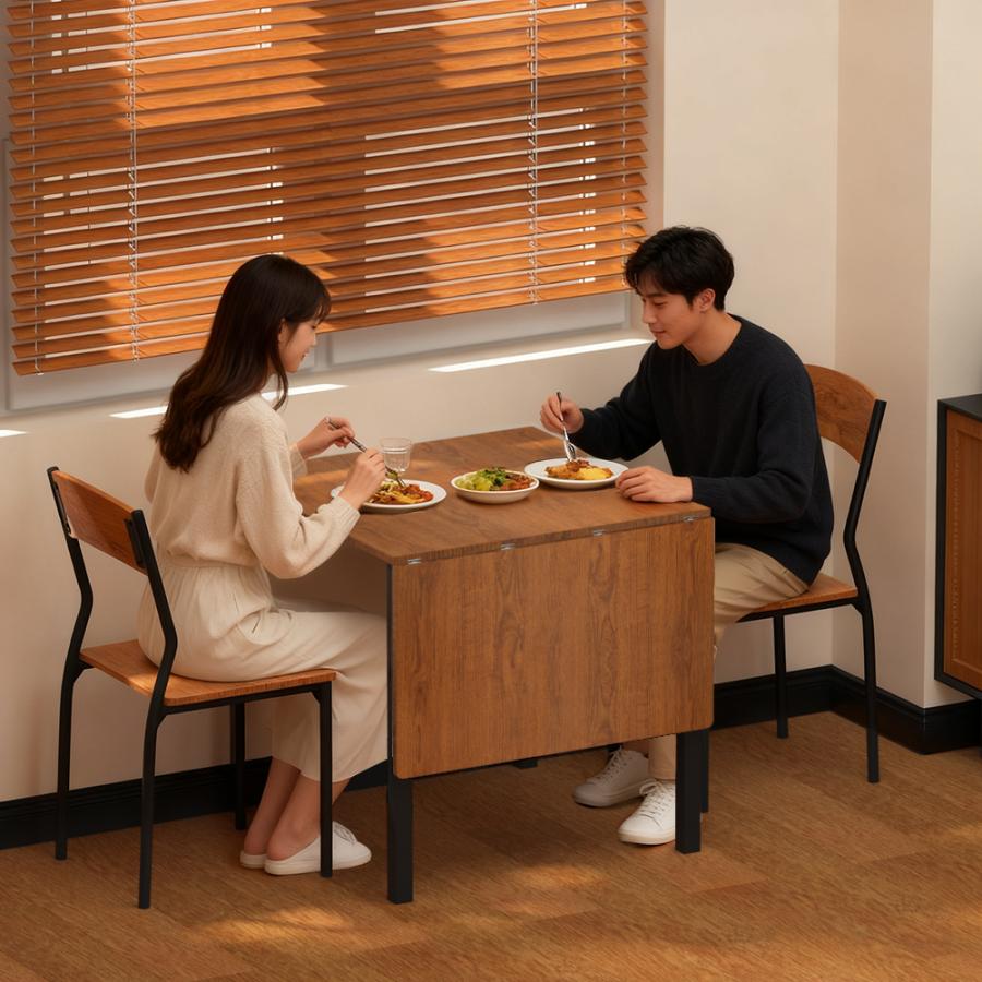 デンマーク製 伸長式 2人掛けダイニングセット 75×75 正方形 北欧風 