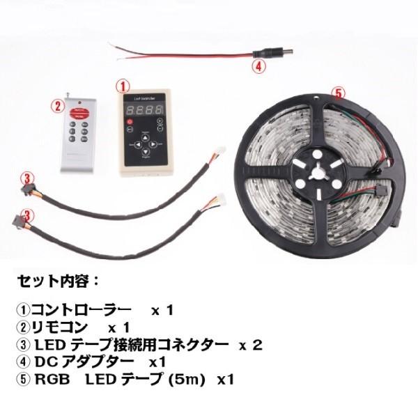 光が流れるRGB LEDテープライト 5m 最大200M延長可能 防水LED
