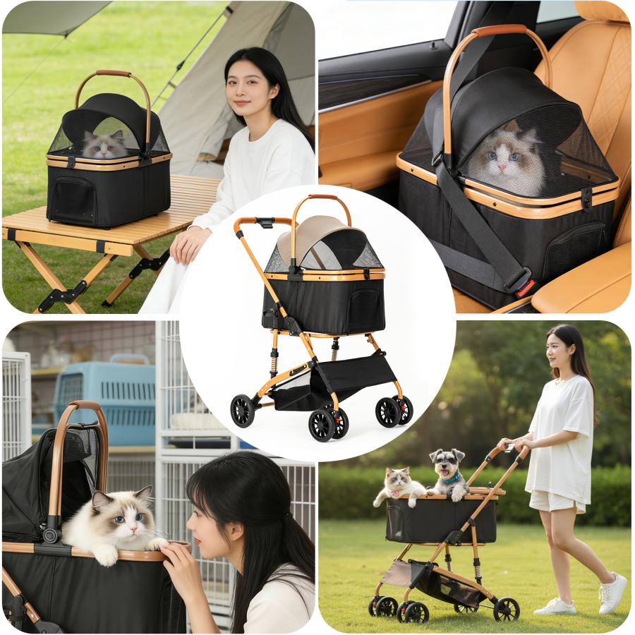 PROBASTO ペットカート 分離型 軽量 折りたたみ 小型犬 中型犬 多頭