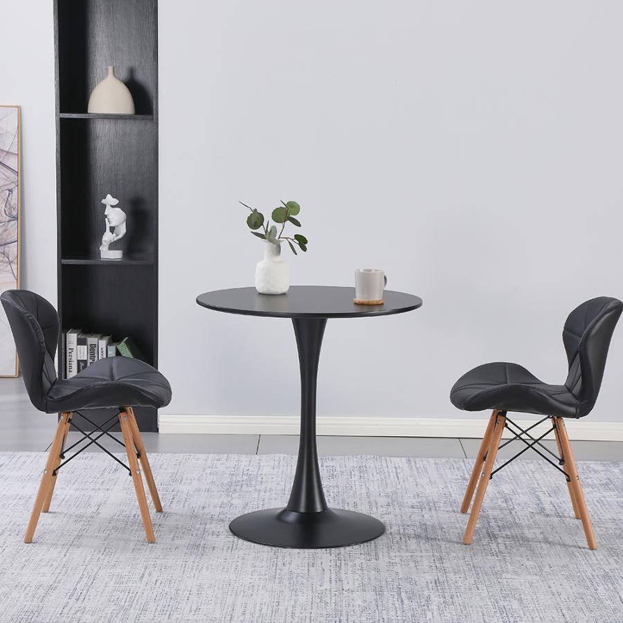 ダイニングテーブル　円形　ブラック AGILE(アジレ) 丸テーブル ダイニングテーブル オーク材 無垢 円形 91