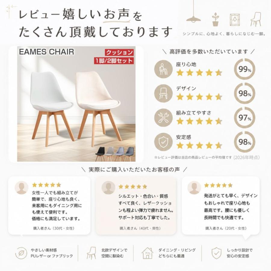 PROBASTO ダイニングチェア イームズチェア 1脚 2脚セット クッション