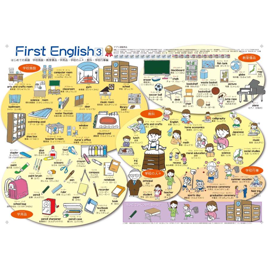 proceedx　学習ポスター　0055　First Englishファーストイングリッシュ-1　　送料無料　折り目無し送付　小学生　幼児 |  | 10