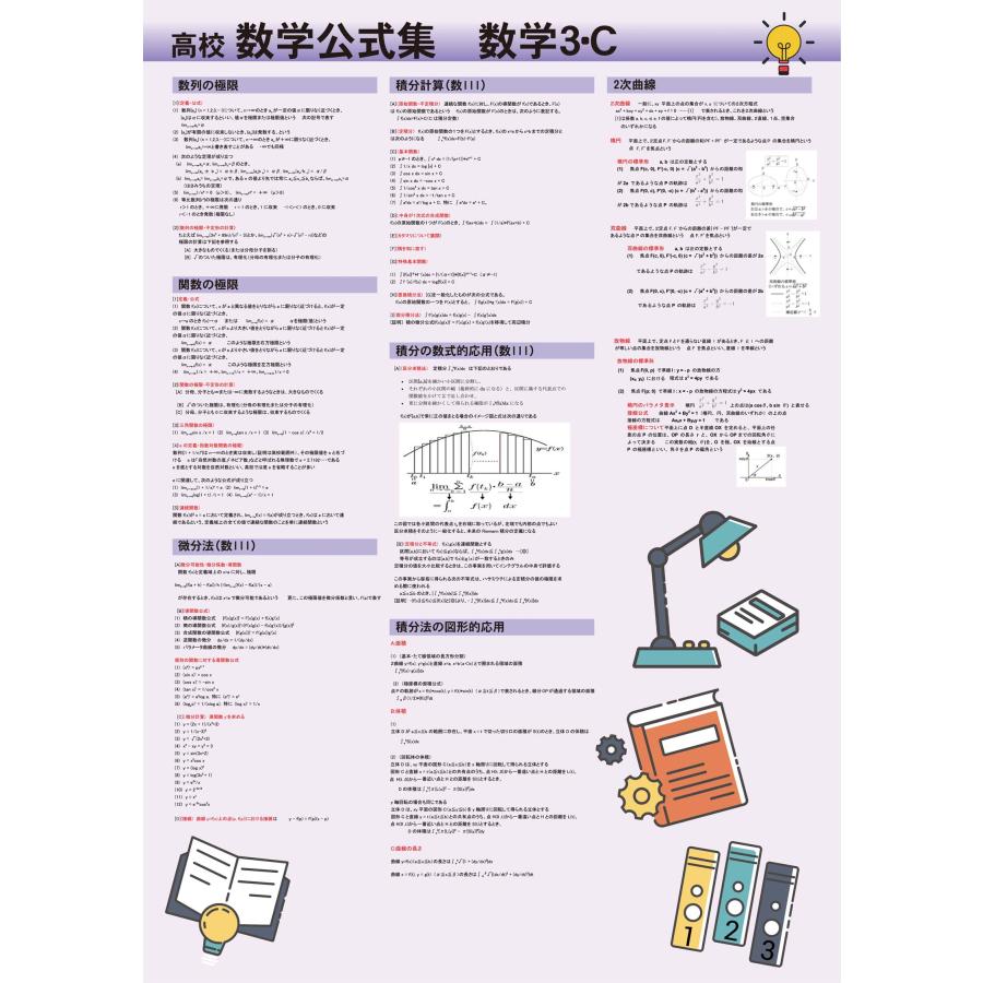 proceedx　学習ポスター　0289　高校数学公式集　数学3・C　送料無料　勉強部屋　教室　壁掛け　高1　高２　高３ |  | 10