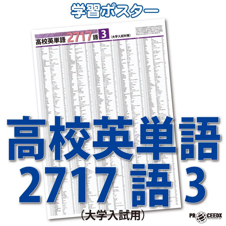 proceedx　学習ポスター　0972　高校英単語2717語3（大学入試用）　送料無料　勉強部屋　教室　壁掛け　高校 | 