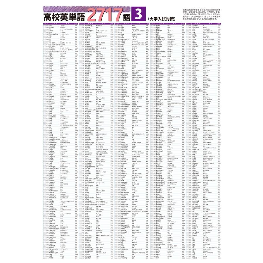 proceedx　学習ポスター　0972　高校英単語2717語3（大学入試用）　送料無料　勉強部屋　教室　壁掛け　高校 |  | 01
