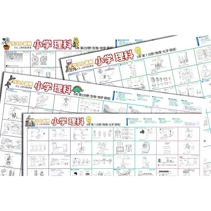 proceedx　学習ポスター　0984　学習小学理科４点セット　送料無料　勉強部屋　教室　壁掛け　小学 | 