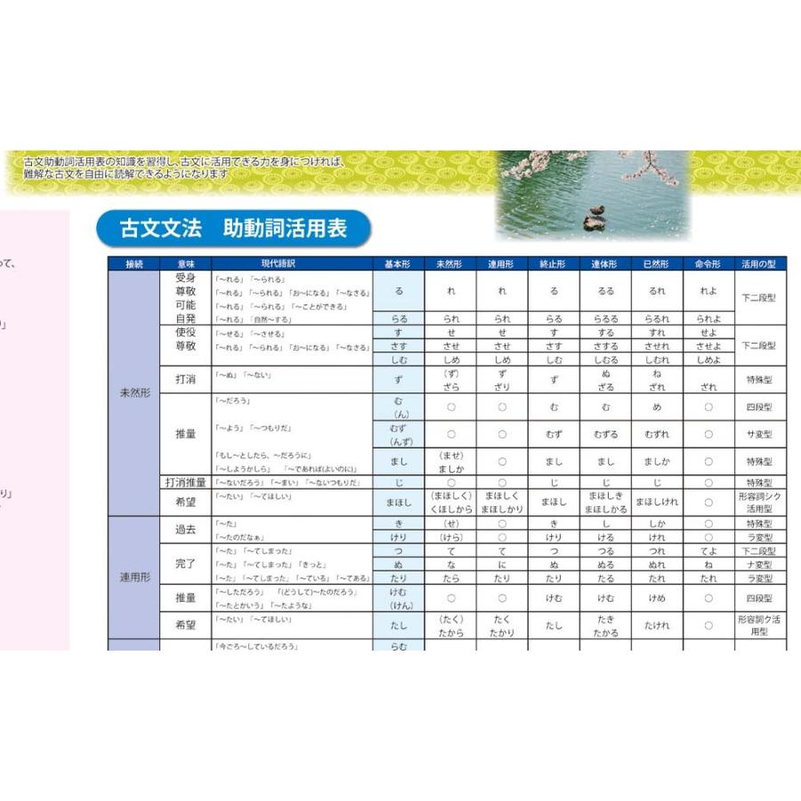 proceedx　学習ポスター　10043　古文　文法1　助動詞活用表　送料無料　　勉強部屋　教室　壁掛け　中学　高校 |  | 01