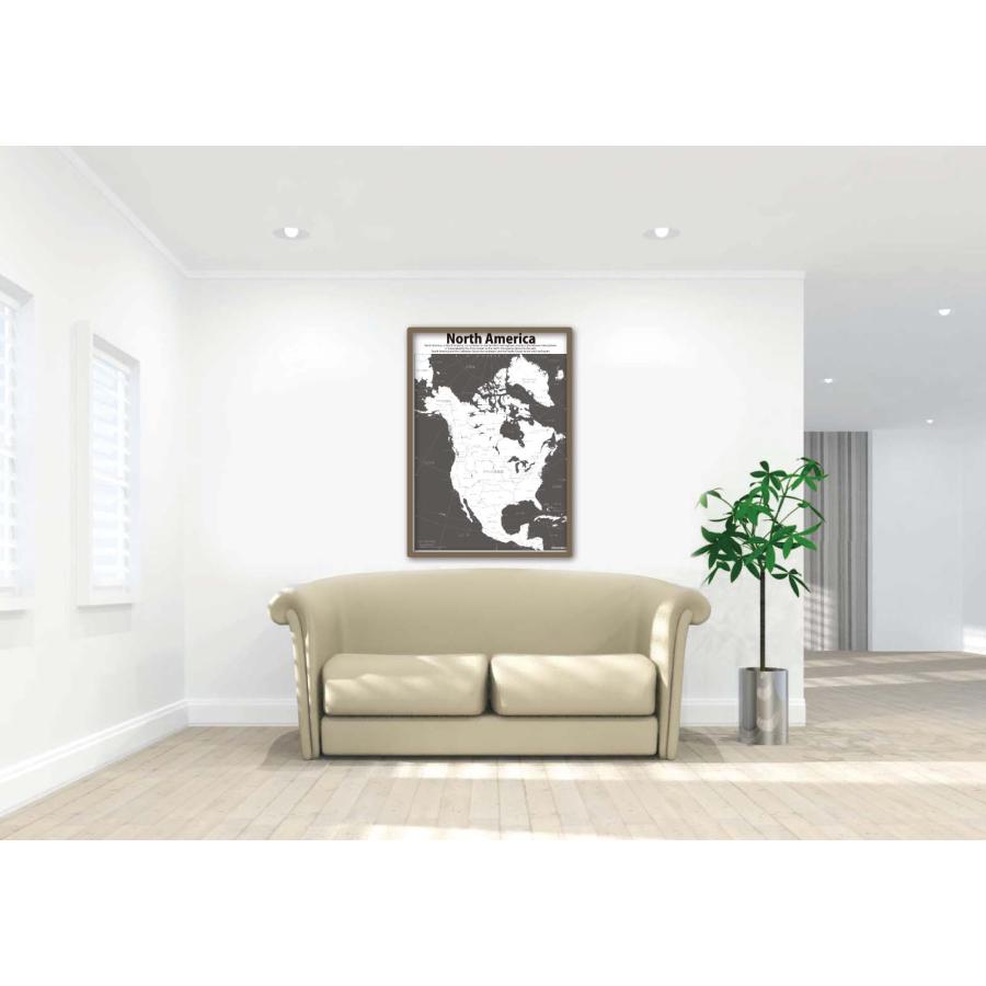 PROCEEDX美しい世界地図　北アメリカ　学習ポスターミニマルマップ　フレーム付きA4サイズ日本製1252 |  | 03
