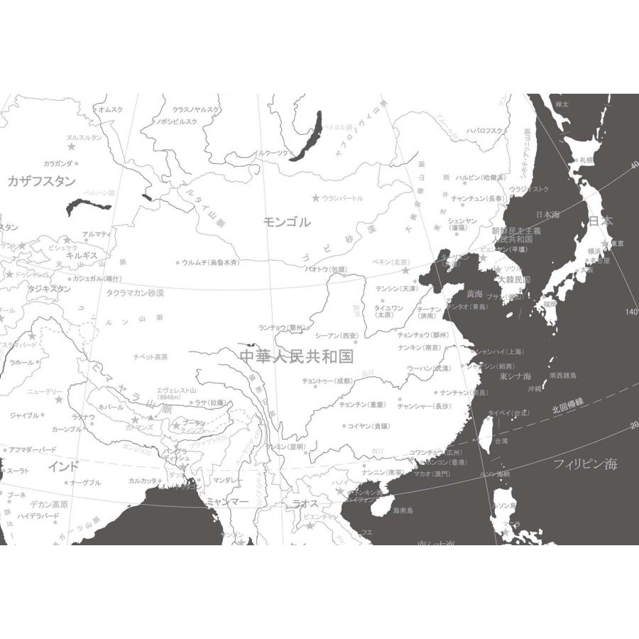 PROCEEDX美しい世界地図　アジア　学習ポスター　ミニマルマップ　フレーム付きA4サイズ　日本製1257 |  | 01
