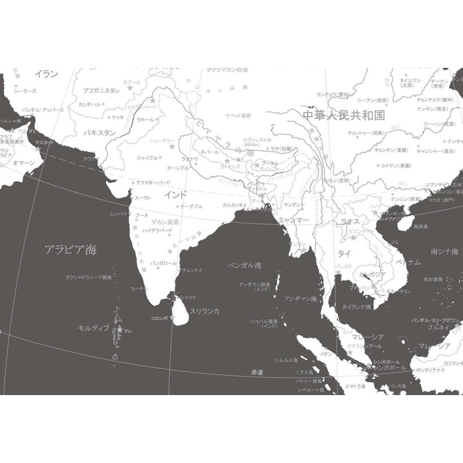 PROCEEDX美しい世界地図　アジア　学習ポスター　ミニマルマップ　フレーム付きA4サイズ　日本製1257 |  | 02