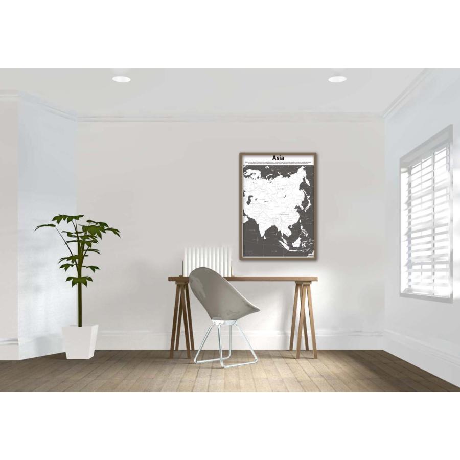 PROCEEDX美しい世界地図　アジア　学習ポスター　ミニマルマップ　フレーム付きA4サイズ　日本製1257 |  | 04
