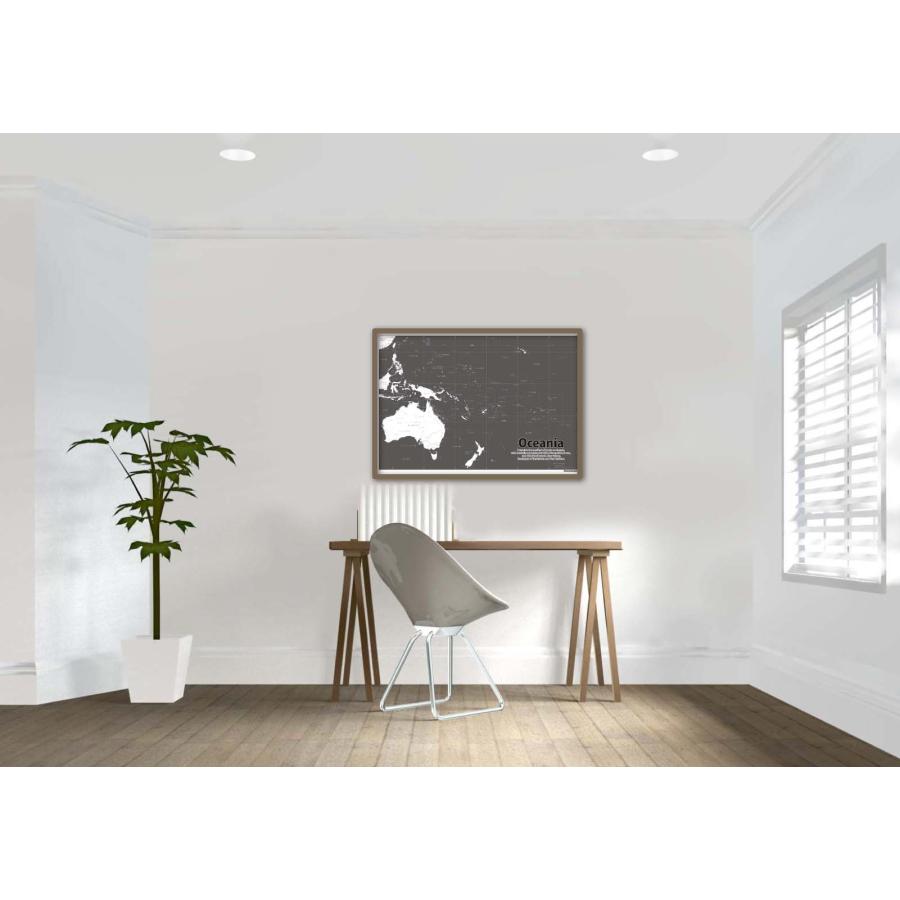 PROCEEDX美しい世界地図　オセアニア　学習ポスター　ミニマルマップ　フレーム付きA4サイズ　日本製1258 |  | 04