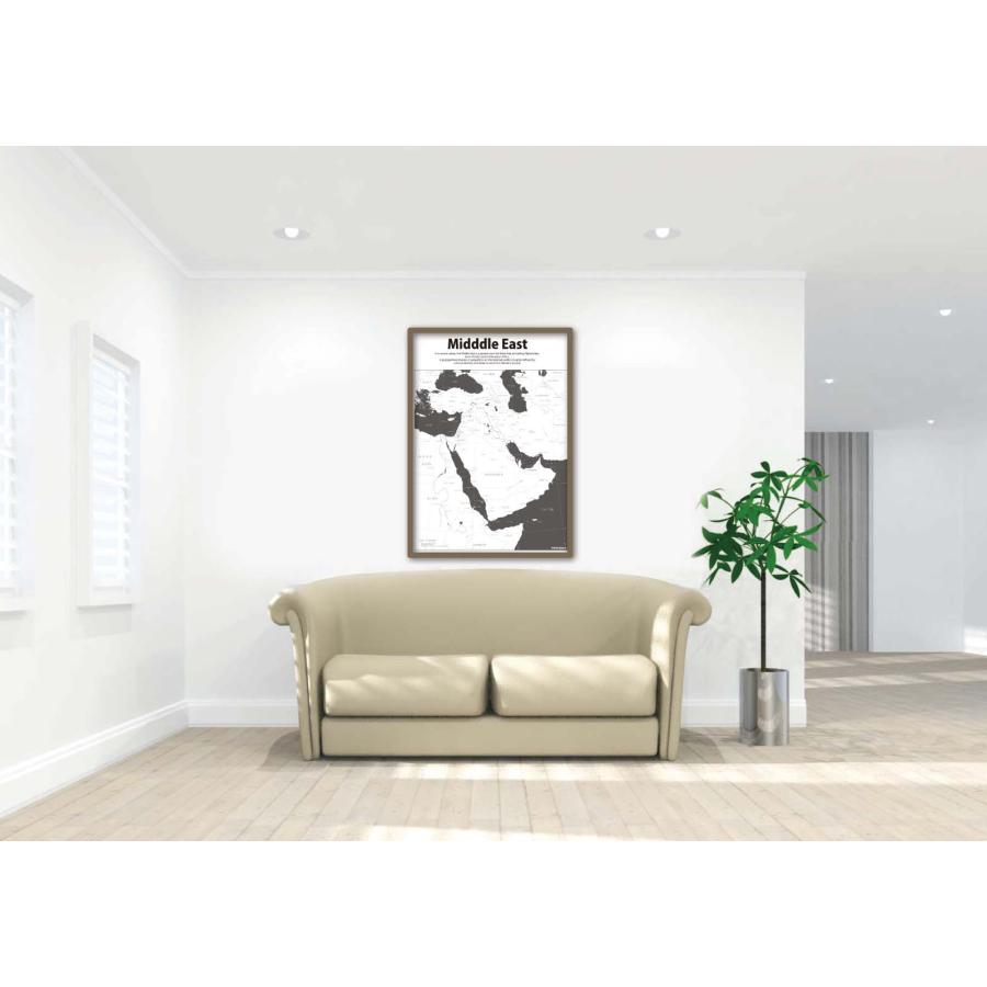 PROCEEDX美しい世界地図　中東　学習ポスター　ミニマルマップ　フレーム付きA4サイズ　日本製1259 |  | 03