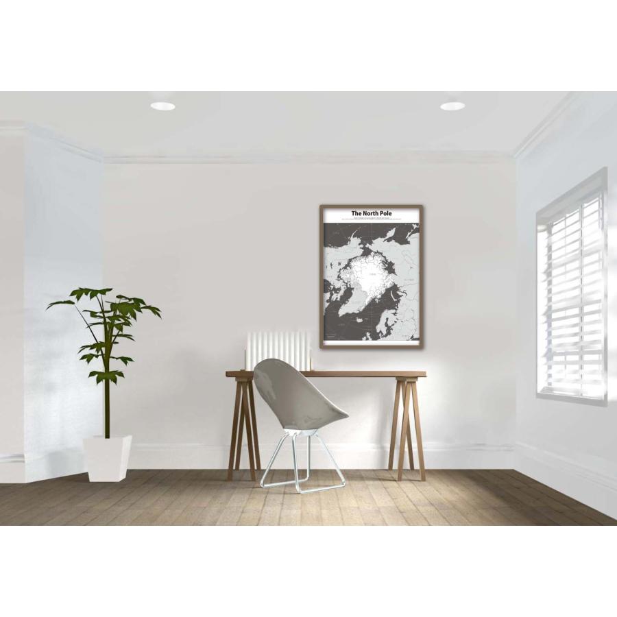 PROCEEDX美しい世界地図　北極　学習ポスター　ミニマルマップ　フレーム付きA2サイズ　日本製1260 |  | 04