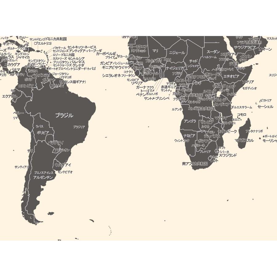 PROCEEDX美しい世界地図　パステルカラーベージュ1　学習ポスターミニマルマップ　フレーム付きA2サイズ　日本製1262 |  | 01