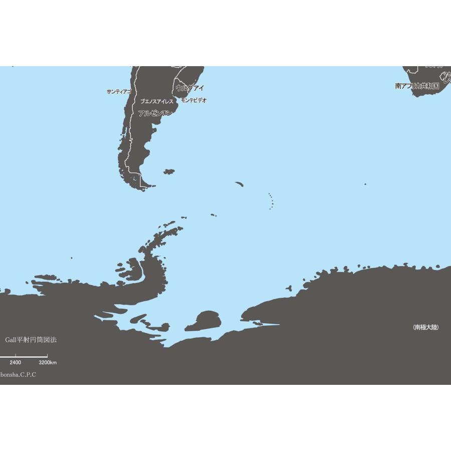 PROCEEDX美しい世界地図　パステルカラーブルー2　学習ポスターミニマルマップ　フレーム付きA2サイズ日本製1266｜proceedx｜02