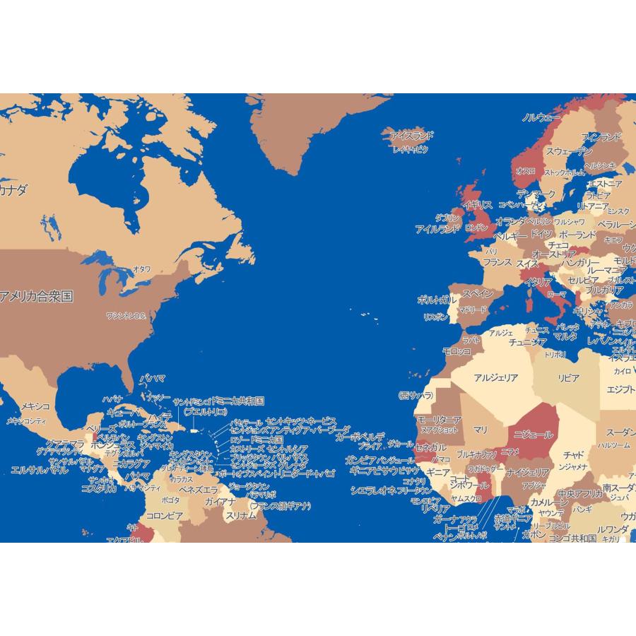 PROCEEDX美しい世界地図　パステルカラーブルー3　学習ポスターミニマルマップ　フレーム付きA2サイズ日本製1267｜proceedx｜03
