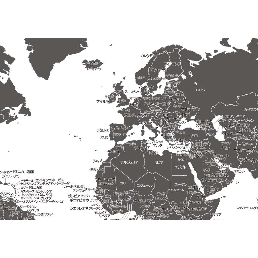 PROCEEDX美しい世界地図　ブラック学習ポスターミニマルマップ　折り目なし送付　A1ビッグサイズ日本製1268 |  | 01