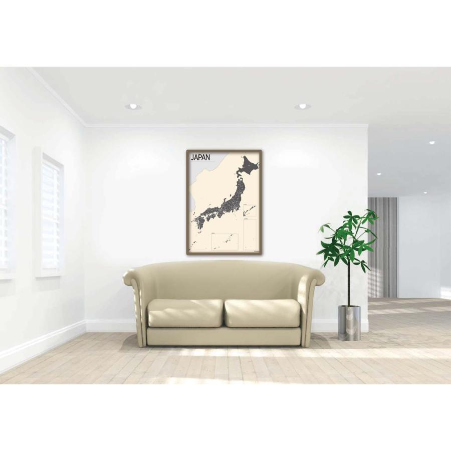 PROCEEDX美しい日本+世界地図セット パステルカラーベージュ1 学習ポスターミニマルマップA2サイズ 日本製　折り目なし送付 影付き1301 |  | 03