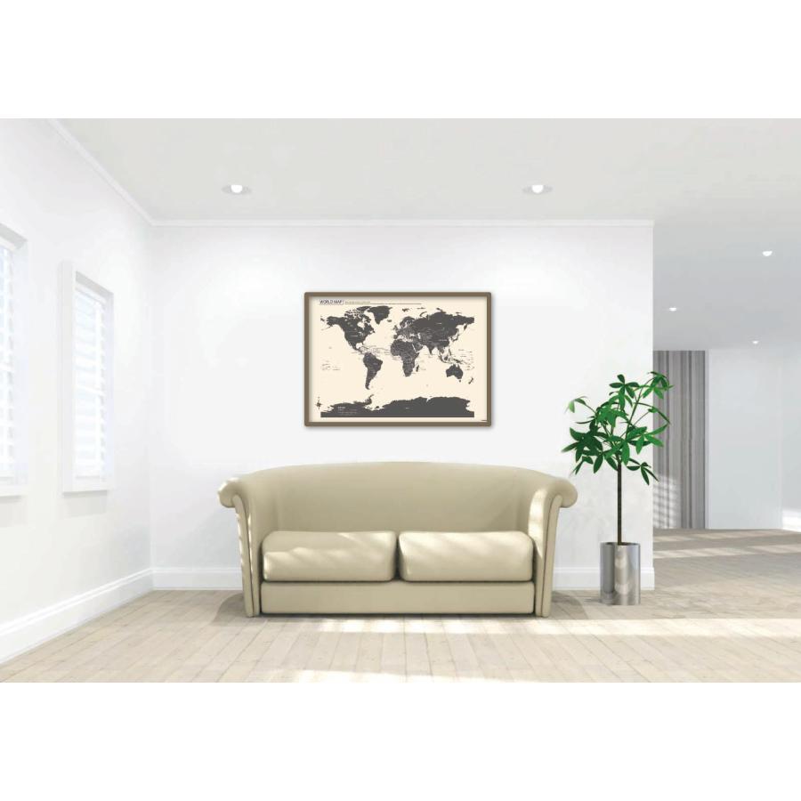 PROCEEDX美しい日本+世界地図セット パステルカラーベージュ1 学習ポスターミニマルマップA2サイズ 日本製　折り目なし送付 影付き1301 |  | 04