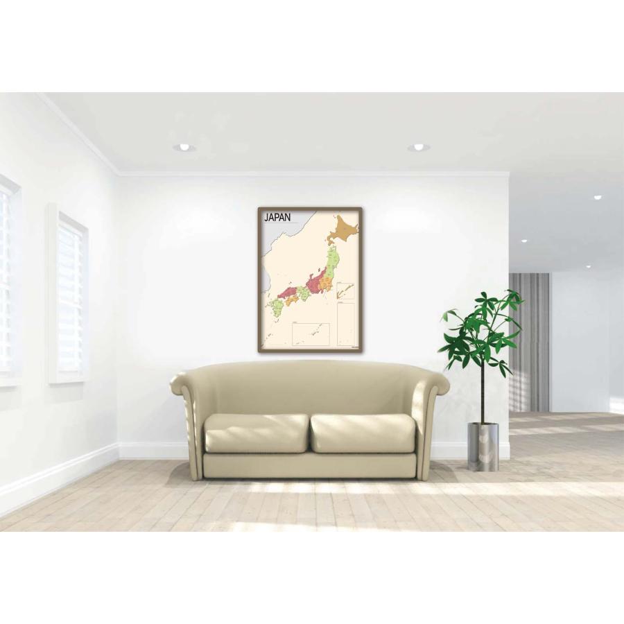 PROCEEDX美しい日本+世界地図セット パステルカラーベージュ2 学習ポスターミニマルマップA2サイズ日本製　折り目なし送付 影付き1302 |  | 03
