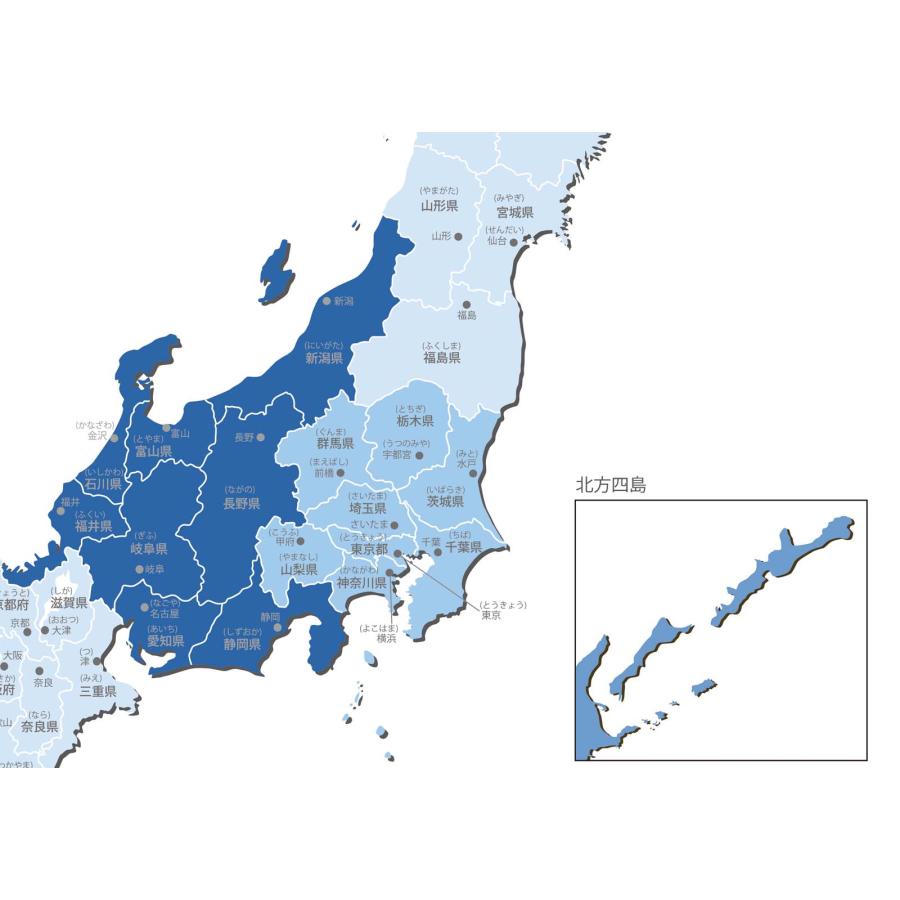 PROCEEDX美しい日本地図 書き込み自由　 パステルカラーブルー1 学習ポスターミニマルマップ フレーム付きA2サイズ日本製 影付き1312 |  | 02