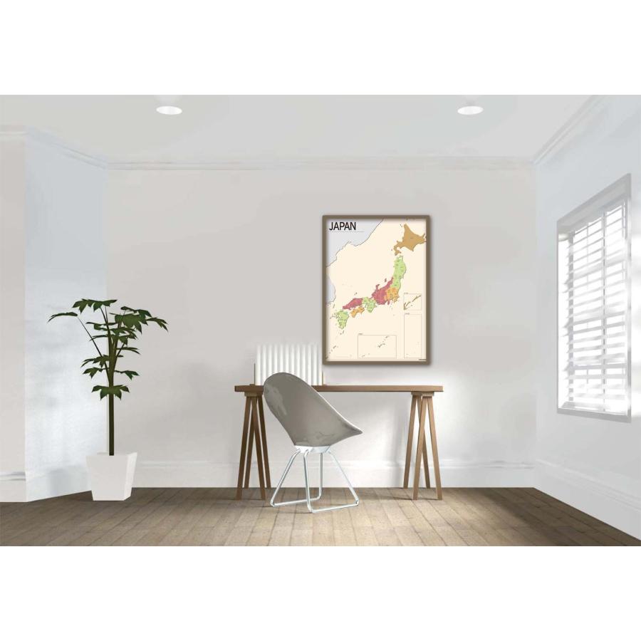 PROCEEDX美しい日本地図 パステルカラーベージュ2 学習ポスターミニマルマップ A2サイズ日本製 影付き折り目なし送付1318 |  | 04