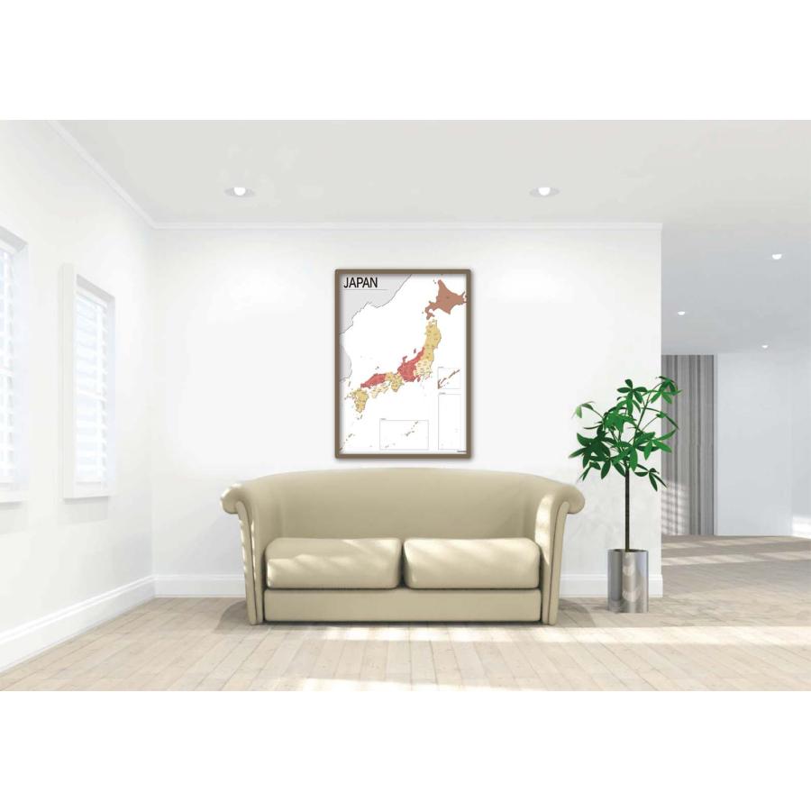 PROCEEDX美しい日本地図 パステルカラーベージュ3 学習ポスターミニマルマップ A2サイズ日本 影付き折り目なし送付1319 |  | 03