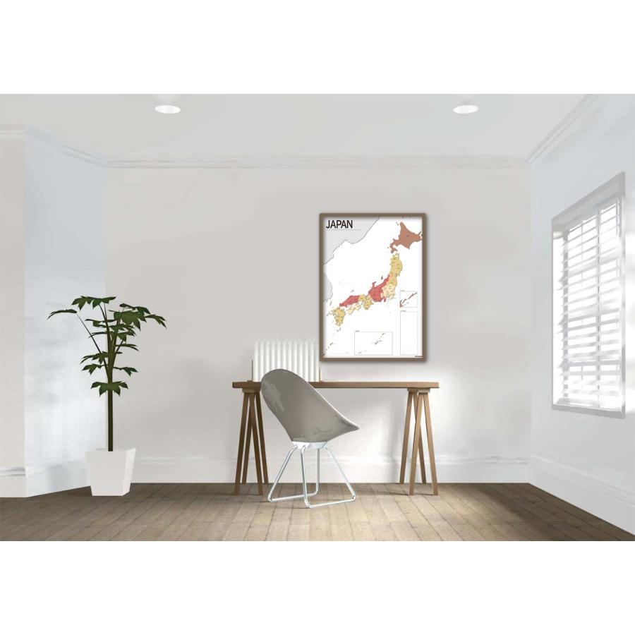 PROCEEDX美しい日本地図 パステルカラーベージュ3 学習ポスターミニマルマップ A2サイズ日本 影付き折り目なし送付1319 |  | 04